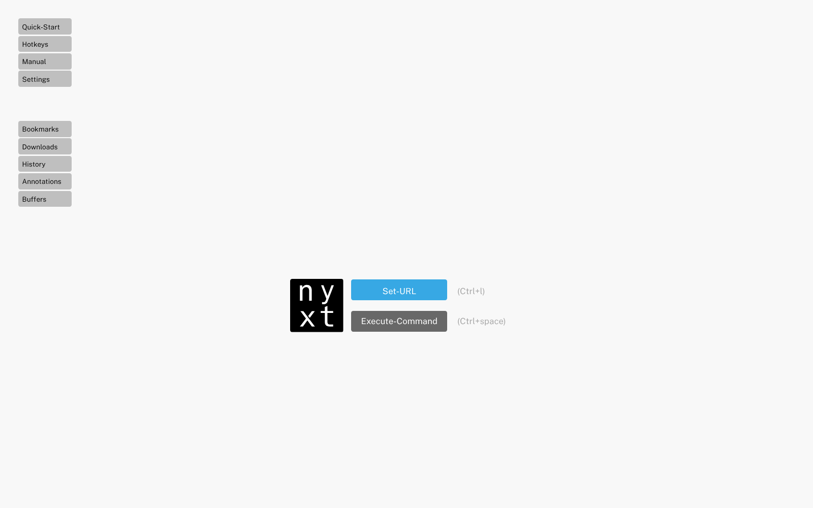 Nyxt 4 running under Xvfb on aarch64 NixOS, viewed from macOS